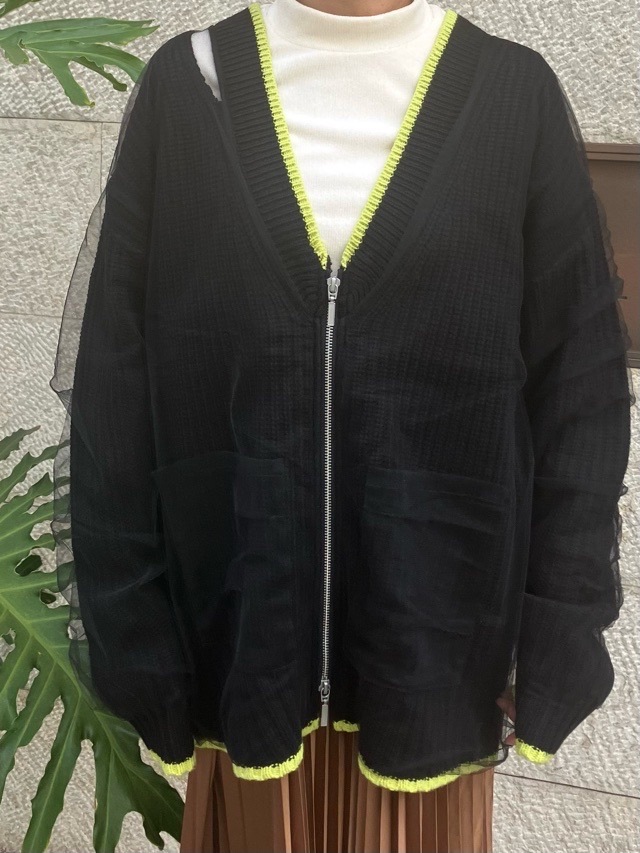 ALUA AILA／アウラアイラ　レイヤードドレープカーディガン ALUA AILA／アウラアイラ レイヤードドレープカーディガン