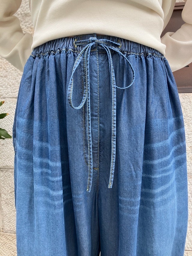 BEATINGHEART ウエストゴムデニムワイド パンツ BP028M1 BLUE(B5) ビーティングハート