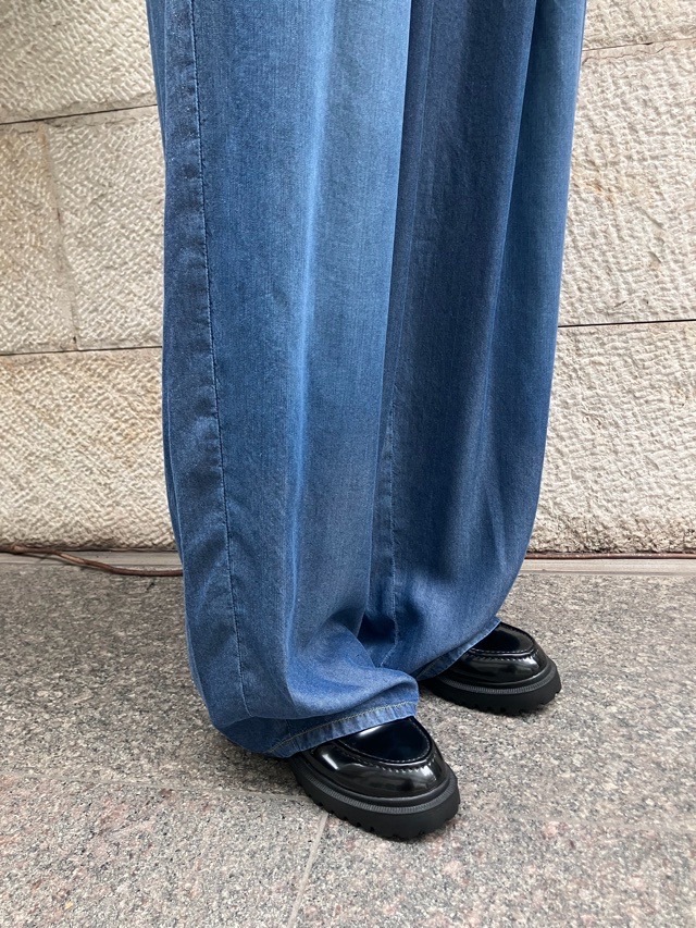 BEATINGHEART ウエストゴムデニムワイド パンツ BP028M1 BLUE(B5) ビーティングハート