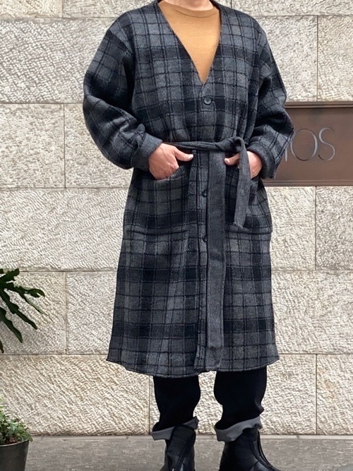 WhiteMountaineering　ホワイトマウンテニアリング　2022秋冬　CHECK KNIT GOWN WM2273527