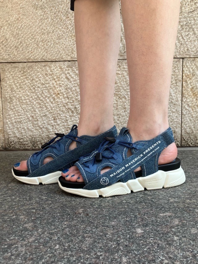 MAISON MAVERICK PRESENTS　MS2502　  BLACK×DENIM/INDIGO  デニムダッド サンダル メゾン マヴェリック プレゼンツ