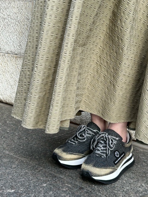 MSGM エムエスジーエム 綿 フレアスカート BLACK/KHAKI MSGM エムエスジーエム 綿 フレアスカート BLACK/KHAKI