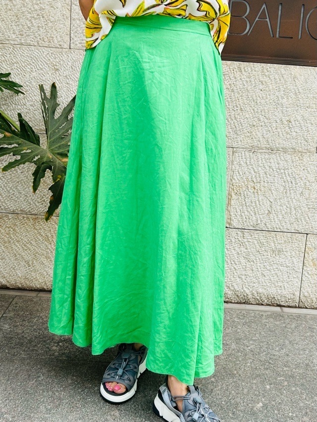 BEATINGHEART　ビタミンカラー　麻　ロングスカート　WHITE/YELLOW/GREEN　BS220K1　ビーティングハート
