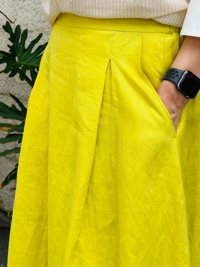 BEATINGHEART　ビタミンカラー　麻　ロングスカート　WHITE/YELLOW/GREEN　BS220K1　ビーティングハート