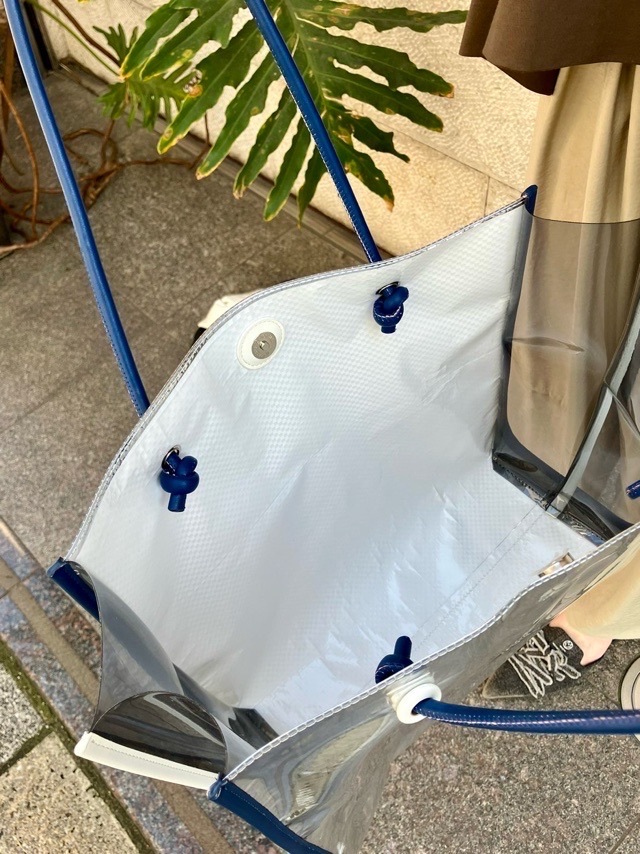 MARECHAL TERRE マルシャルテル  ネオプレーン PVC トートバッグ　　SILVER / BLUE   ZMT242BG136