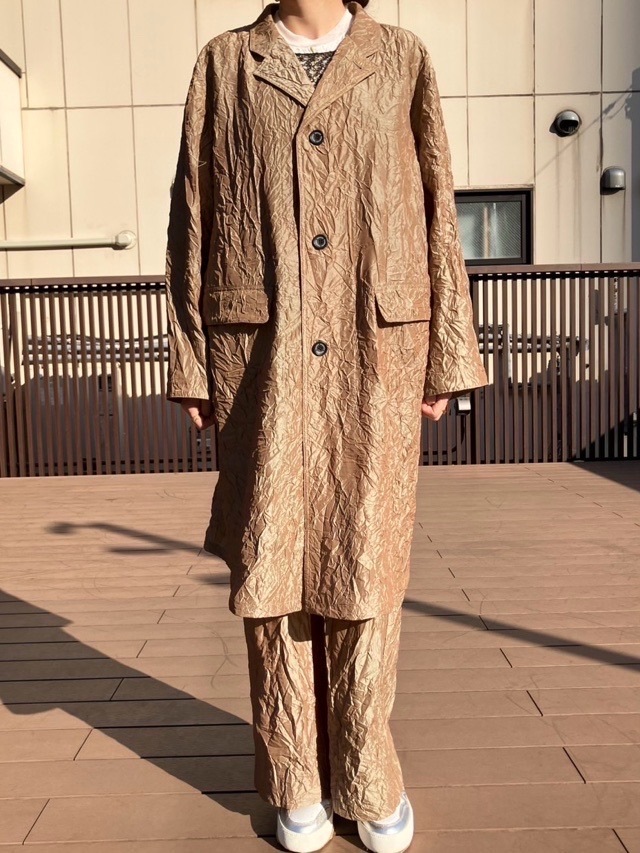 MAISON MAVERICK PRESENTS　しわ加工 チェスターコート  BEIGE / BLACK   MM5090  メゾン マヴェリック プレゼンツ