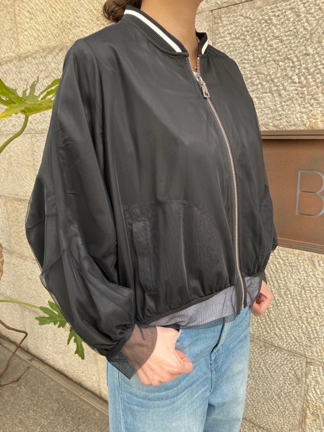 MAISON MAVERICK PRESENTS シアー重ね衿ライン入りブルゾン WHITE/NAVY/BLACK MM5097 メゾン マヴェリック プレゼンツ