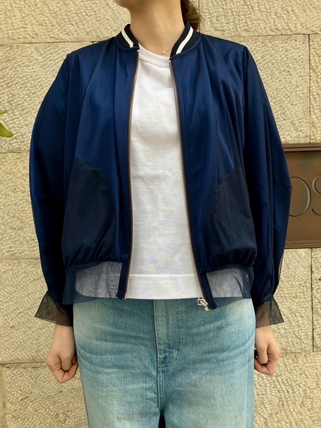 MAISON MAVERICK PRESENTS シアー重ね衿ライン入りブルゾン WHITE/NAVY/BLACK MM5097 メゾン マヴェリック プレゼンツ