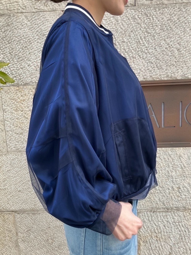 MAISON MAVERICK PRESENTS シアー重ね衿ライン入りブルゾン WHITE/NAVY/BLACK MM5097 メゾン マヴェリック プレゼンツ