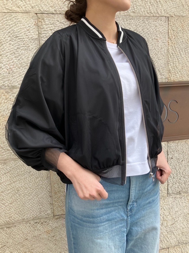 MAISON MAVERICK PRESENTS シアー重ね衿ライン入りブルゾン WHITE/NAVY/BLACK MM5097 メゾン マヴェリック プレゼンツ