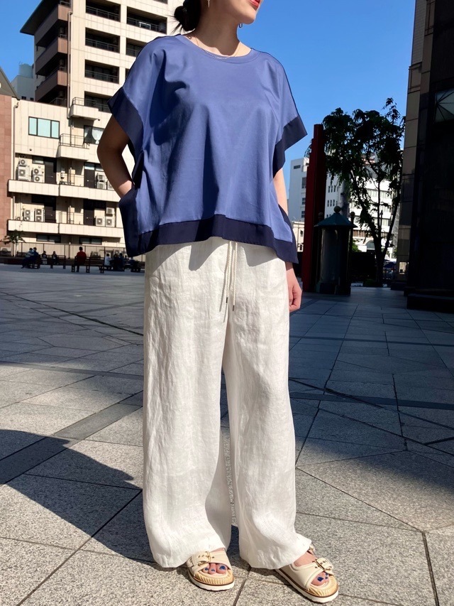 BEATINGHEART　ウエストゴム ヒモ付き ワイド パンツ   OFFWHITE (N0)/ BEIGE (M1B)  BP220L1  ビーティングハート