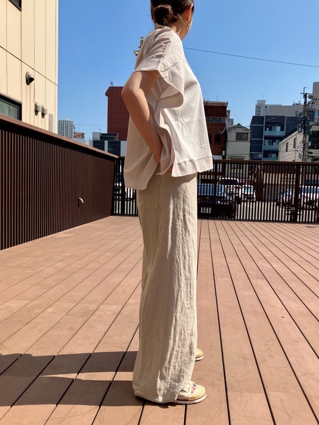BEATINGHEART　ウエストゴム ヒモ付き ワイド パンツ   OFFWHITE (N0)/ BEIGE (M1B)  BP220L1  ビーティングハート