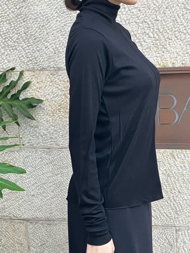 near.nippn ニア―ニッポン 932-2526 ウ-ル フライス ハイネック トップス レッド / チャコールグレー / ブラック