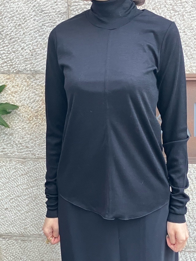 near.nippn ニア―ニッポン 932-2526 ウ-ル フライス ハイネック トップス レッド / チャコールグレー / ブラック