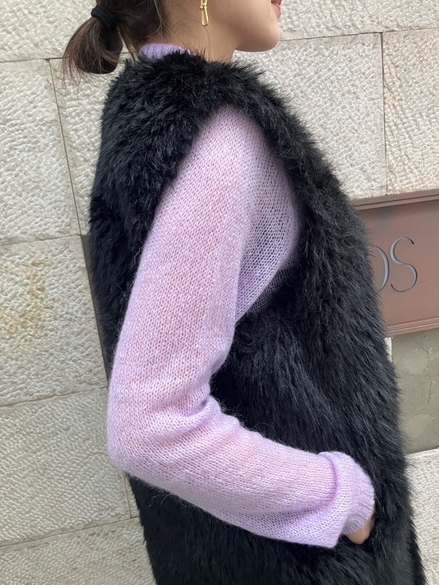 near.nippn ニア―ニッポン 933-2526 リバーシブルファ-ジレ ホワイト/ブラック