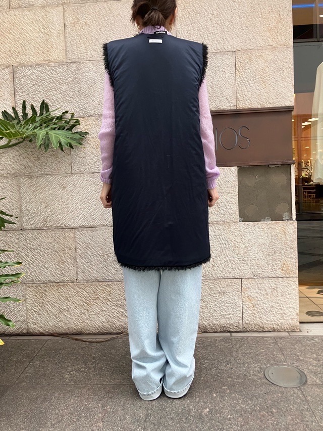 near.nippn ニア―ニッポン 933-2526 リバーシブルファ-ジレ ホワイト/ブラック