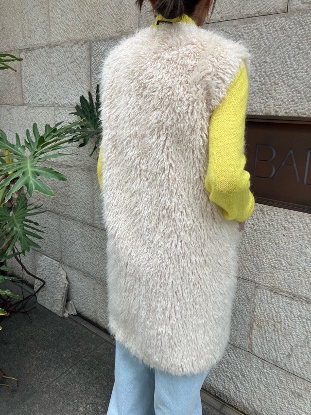 near.nippn ニア―ニッポン 933-2526 リバーシブルファ-ジレ ホワイト/ブラック