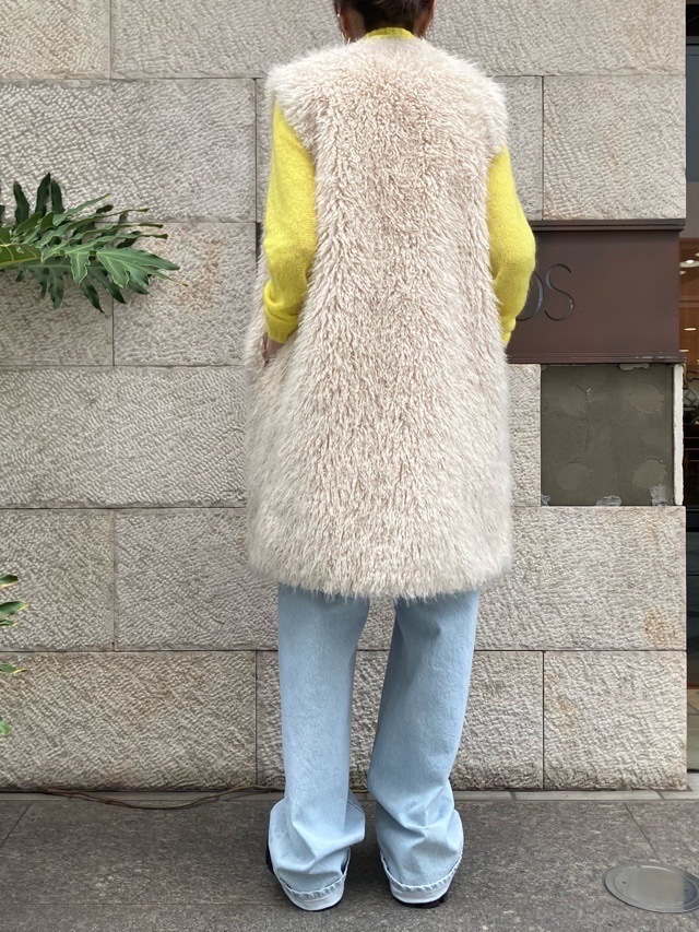 near.nippn ニア―ニッポン 933-2526 リバーシブルファ-ジレ ホワイト/ブラック