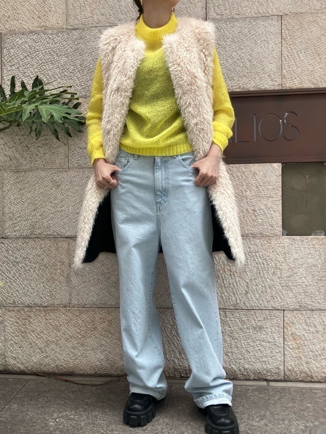 near.nippn ニア―ニッポン 933-2526 リバーシブルファ-ジレ ホワイト/ブラック