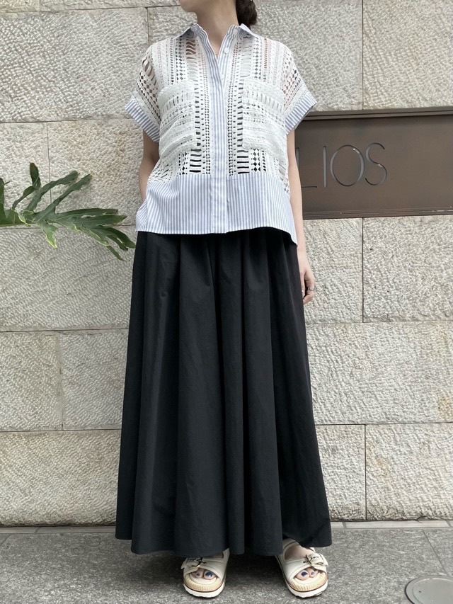 MAISON MAVERICK PRESENTS   ウエスト レース ボリュームスカート  WHITE / BLACK　MM5123　メゾン マヴェリックプレゼンツ