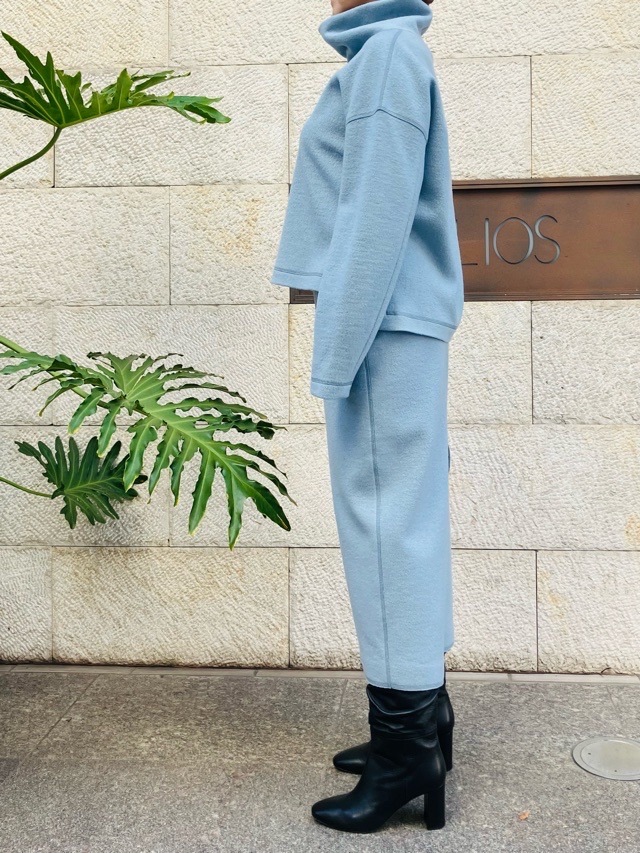 BEATINGHEART　ビーティングハート　圧縮ウールジャージプルオーバー　LIGHT GRAY/LIGHT BLUE　BB220K2