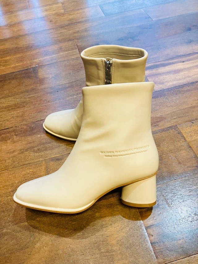 MAISON MAVERICK PRESENTS スクエアトゥセンタ-ラインブーツ MS2485 BLACK/BEIGE メゾン マヴェリック プレゼンツ