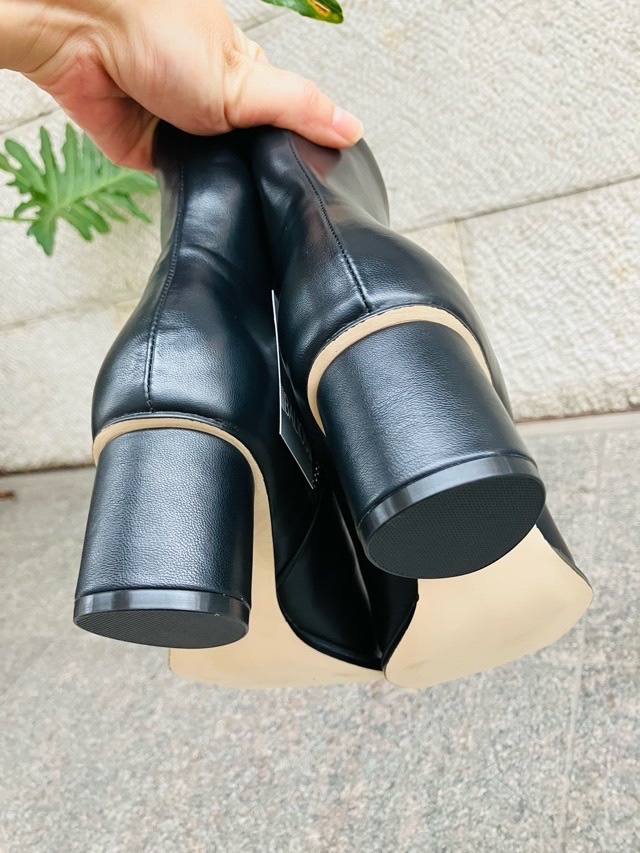 MAISON MAVERICK PRESENTS スクエアトゥセンタ-ラインブーツ MS2485 BLACK/BEIGE メゾン マヴェリック プレゼンツ