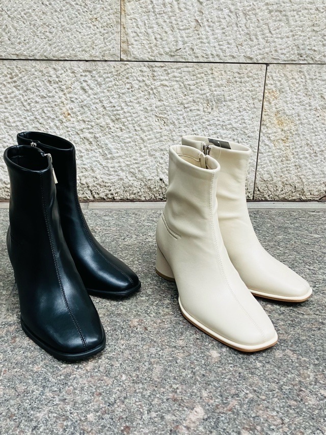 MAISON MAVERICK PRESENTS スクエアトゥセンタ-ラインブーツ MS2485 BLACK/BEIGE メゾン マヴェリック プレゼンツ