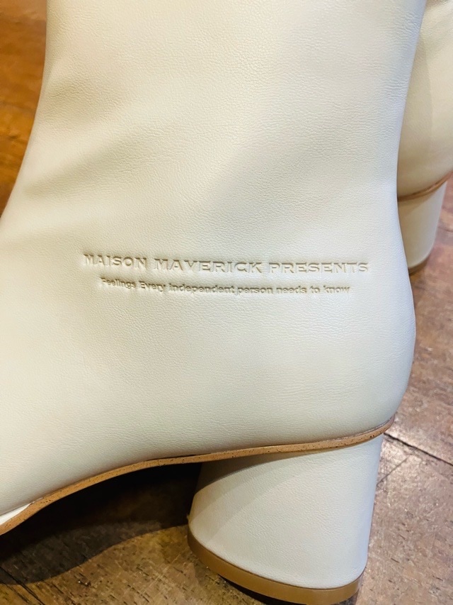 MAISON MAVERICK PRESENTS スクエアトゥセンタ-ラインブーツ MS2485 BLACK/BEIGE メゾン マヴェリック プレゼンツ