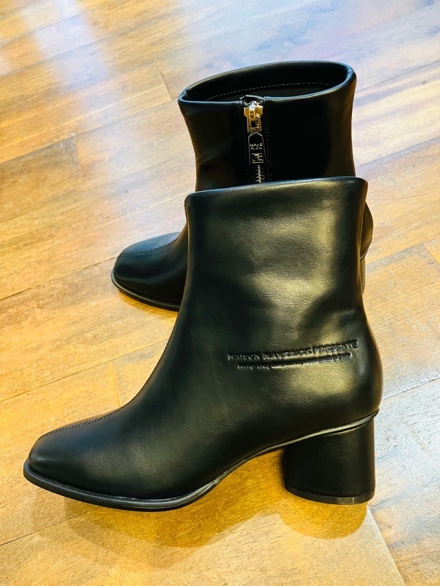 MAISON MAVERICK PRESENTS スクエアトゥセンタ-ラインブーツ MS2485 BLACK/BEIGE メゾン マヴェリック プレゼンツ