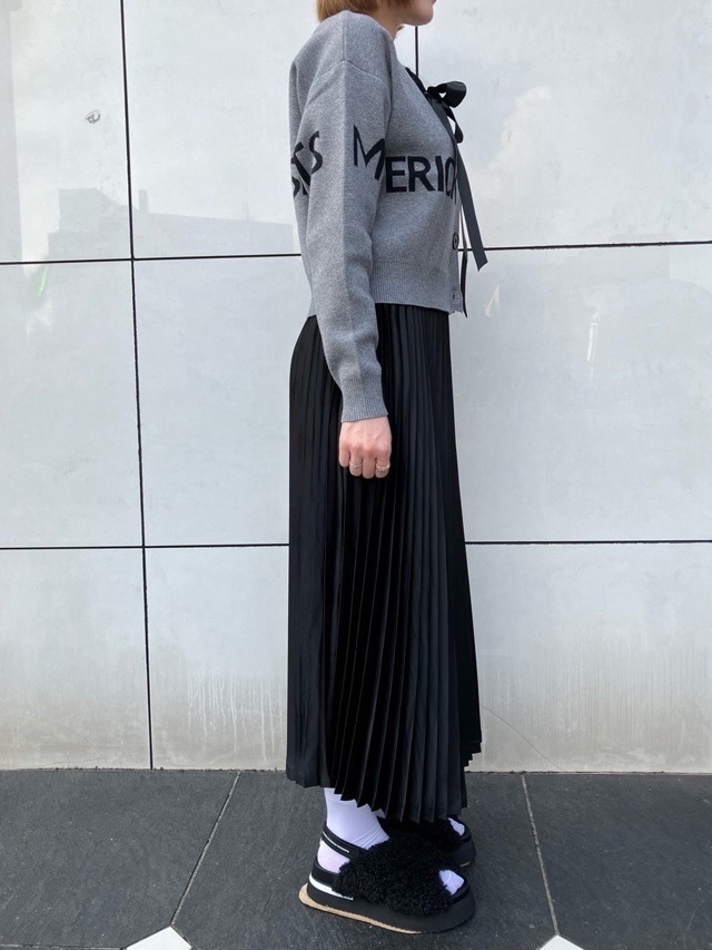 MAISON MAVERICK PRESENTS サテン プリーツスカート MM5042 BR/BL/SV