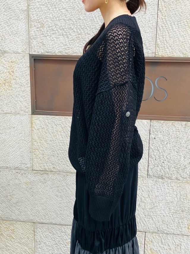 EZUMi ローゲージテニスセータ－　エズミ　YESS25KT04　BLACK/IVORY×BLACK