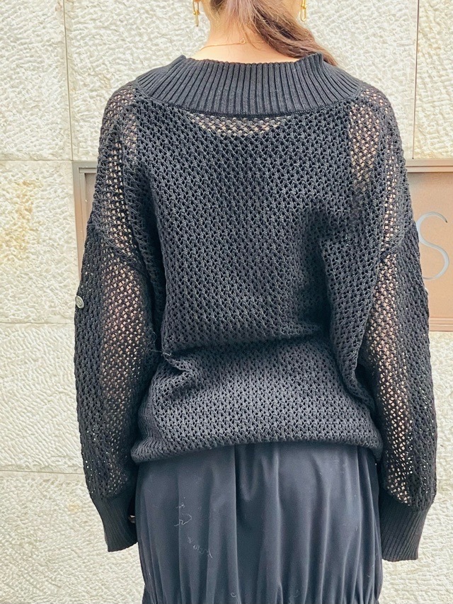 EZUMi ローゲージテニスセータ－　エズミ　YESS25KT04　BLACK/IVORY×BLACK