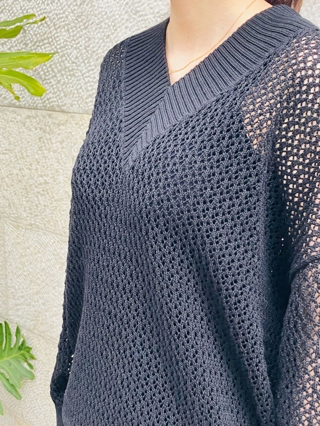 EZUMi ローゲージテニスセータ－　エズミ　YESS25KT04　BLACK/IVORY×BLACK