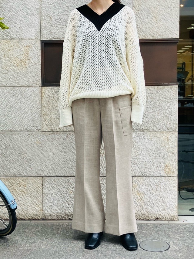 EZUMi ローゲージテニスセータ－　エズミ　YESS25KT04　BLACK/IVORY×BLACK