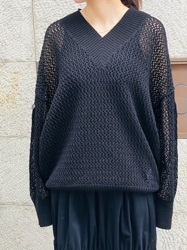 EZUMi ローゲージテニスセータ－　エズミ　YESS25KT04　BLACK/IVORY×BLACK