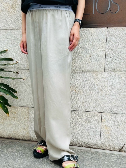 MAISON MAVERICK PRESENTS　 ダブル ロゴ ゴム ワイドパンツ　MM5032 BLACK/BEIGE/KHAKI  メゾン マヴェリック プレゼンツ