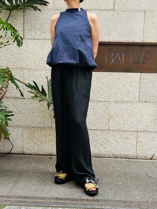 MAISON MAVERICK PRESENTS　 ダブル ロゴ ゴム ワイドパンツ　MM5032 BLACK/BEIGE/KHAKI  メゾン マヴェリック プレゼンツ