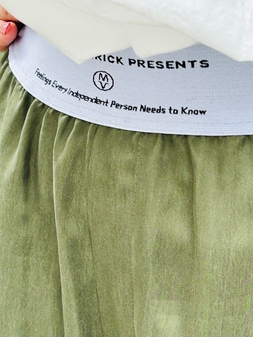 MAISON MAVERICK PRESENTS　 ダブル ロゴ ゴム ワイドパンツ　MM5032 BLACK/BEIGE/KHAKI  メゾン マヴェリック プレゼンツ