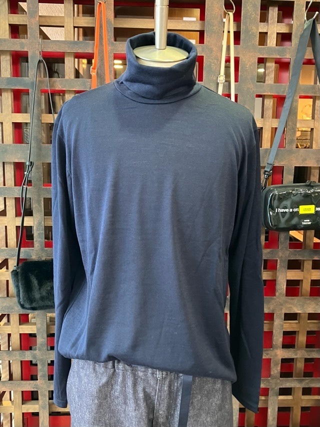 RAINMAKER KYOTO  レインメーカ京都　WASHABLE WOOL HIGHNECK プルオーバー　RM232-010　NAVY/BROWN　