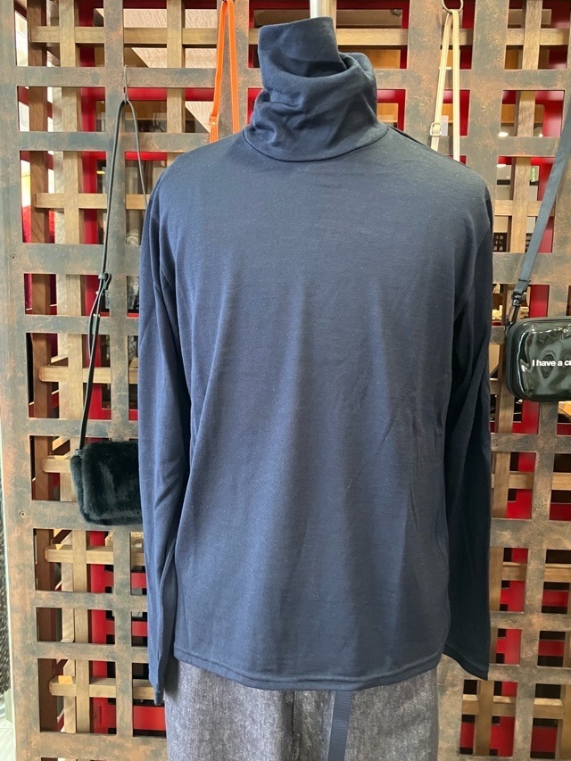 RAINMAKER KYOTO  レインメーカ京都　WASHABLE WOOL HIGHNECK プルオーバー　RM232-010　NAVY/BROWN　