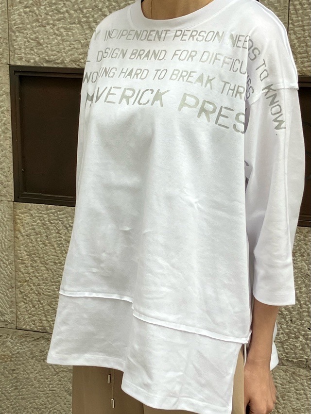MAISON MAVERICK PRESENTS　シルバー ロゴ Ｔシャツ　WHITE / BLACK  MM5109 メゾン マヴェリック プレゼンツ