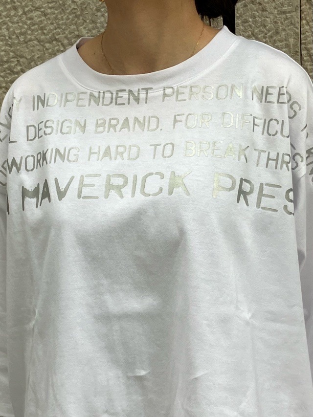 MAISON MAVERICK PRESENTS　シルバー ロゴ Ｔシャツ　WHITE / BLACK  MM5109 メゾン マヴェリック プレゼンツ