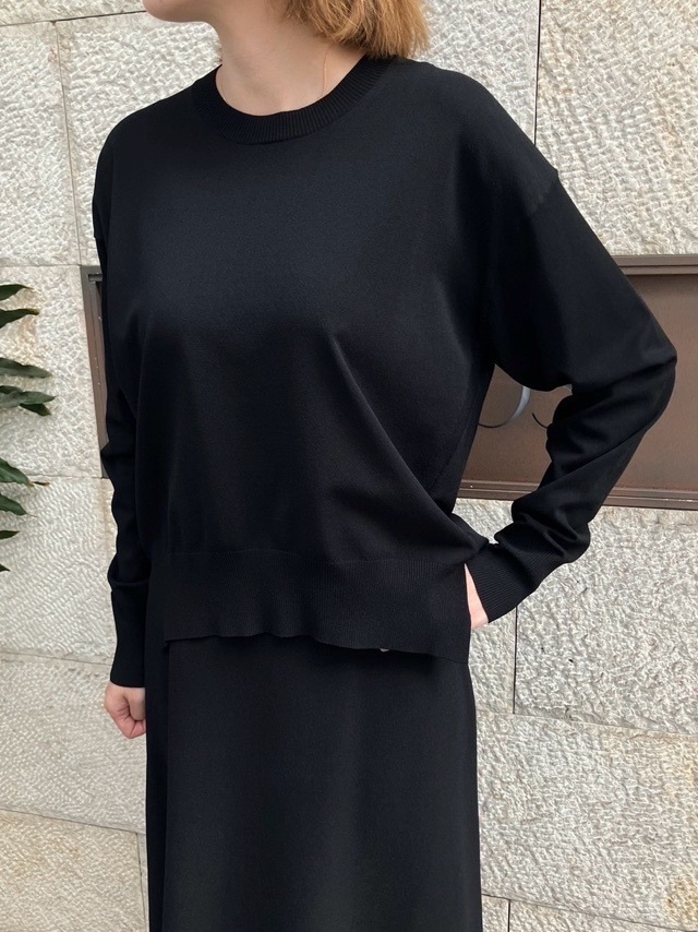 BEATING HEART ビーティングハート 　クルーネック サイドスリット プルオーバー　CRM/BK BK004K2