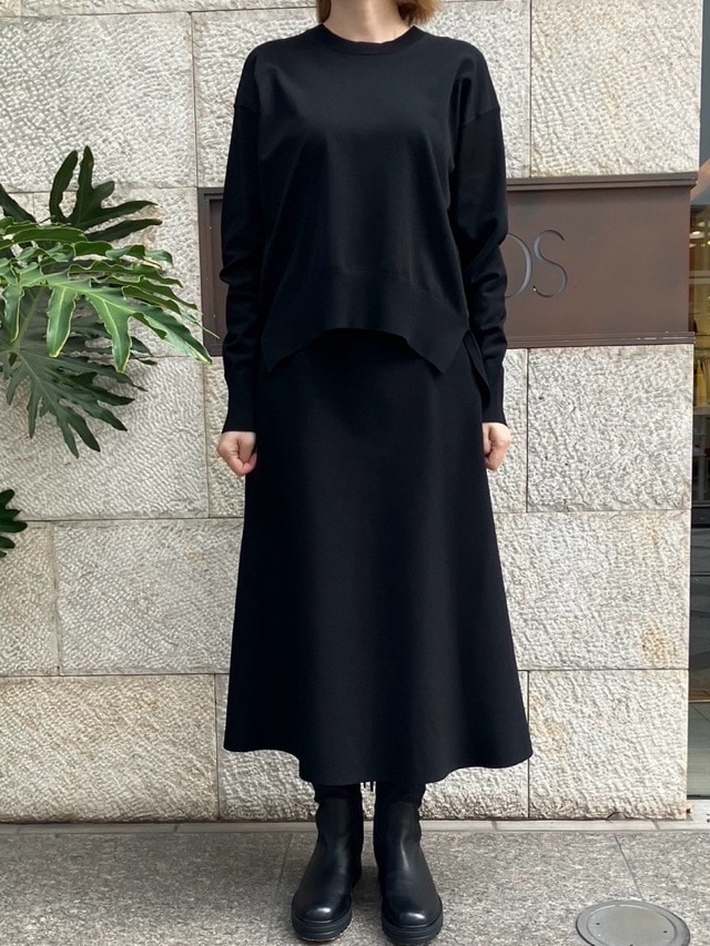 BEATING HEART ビーティングハート 　クルーネック サイドスリット プルオーバー　CRM/BK BK004K2