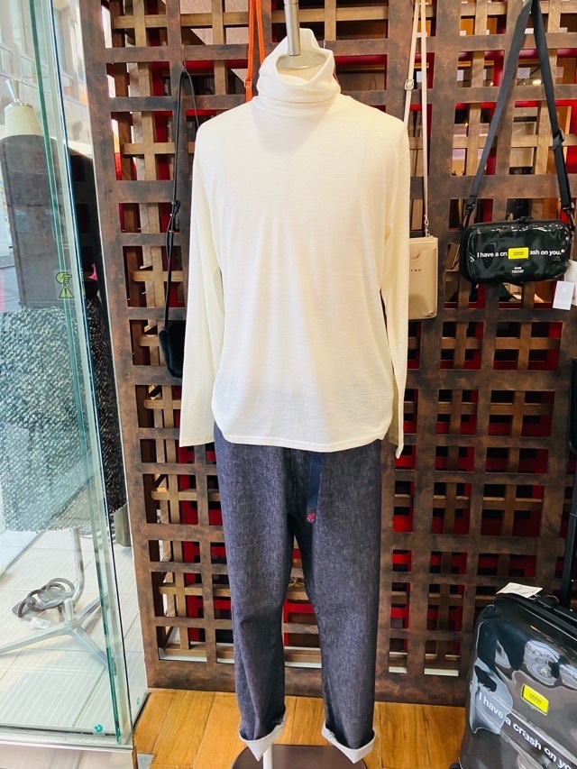 RAINMAKER KYOTO  レインメーカ京都　WASHABLE WOOL HIGHNECK プルオーバー　RM242-034　BLACK/OFF WHITE