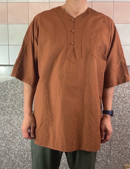 WhiteMountaineering SKIPPER COLLAR SHIRT メンズ スキッパー カラーシャツ BROWN/NAVY/IVORY WM2371113 ホワイトマウンテニアリング