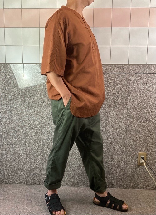 WhiteMountaineering SKIPPER COLLAR SHIRT メンズ スキッパー カラーシャツ BROWN/NAVY/IVORY WM2371113 ホワイトマウンテニアリング