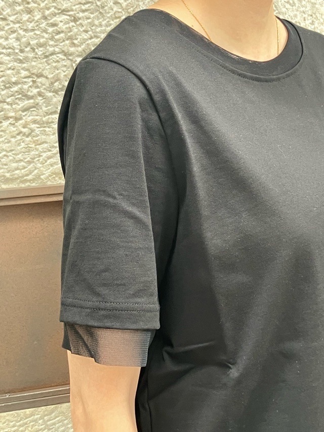 MARECHAL TERRE   シアー レイヤード  Tシャツ  ZMT253CT240  WHITE (001) / BLACK (009)  マルシャルテル