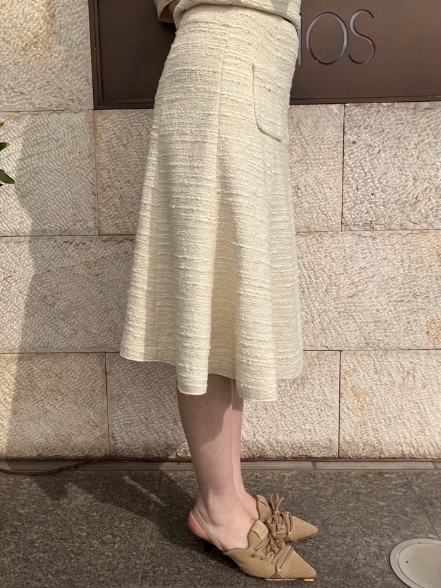 N°21　ヌメロヴェントゥーノ  26S-C071-0248  ネップツイード　スカート　 OFF WHITE  
